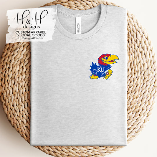 Left Chest Jayhawk~ Licensed Apparel ~ HHKU131