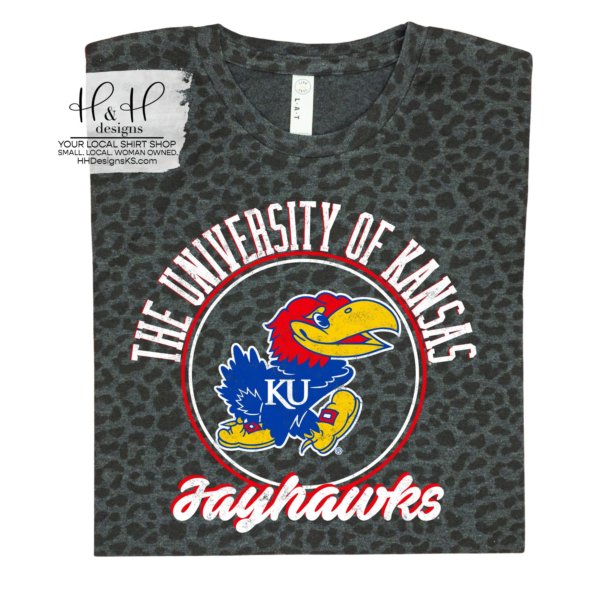 The University of Kansas Distressed Round ~ Licensed Apparel ~ HHKU151 ...