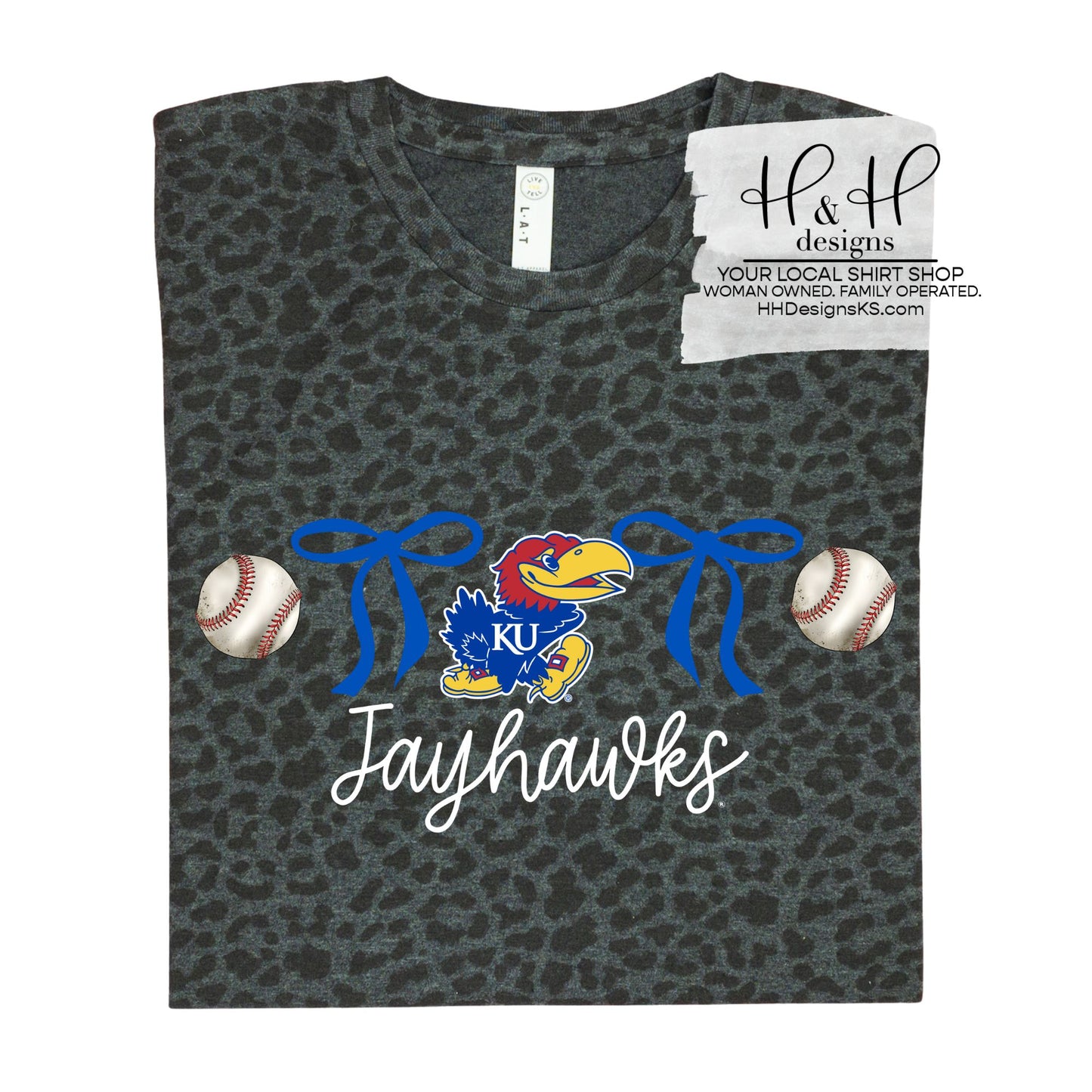 Jayhawks Coquette Baseball Bows  ~ Licensed Apparel ~ HHKU166