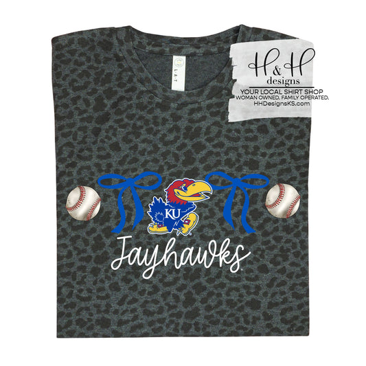 Jayhawks Coquette Baseball Bows  ~ Licensed Apparel ~ HHKU166
