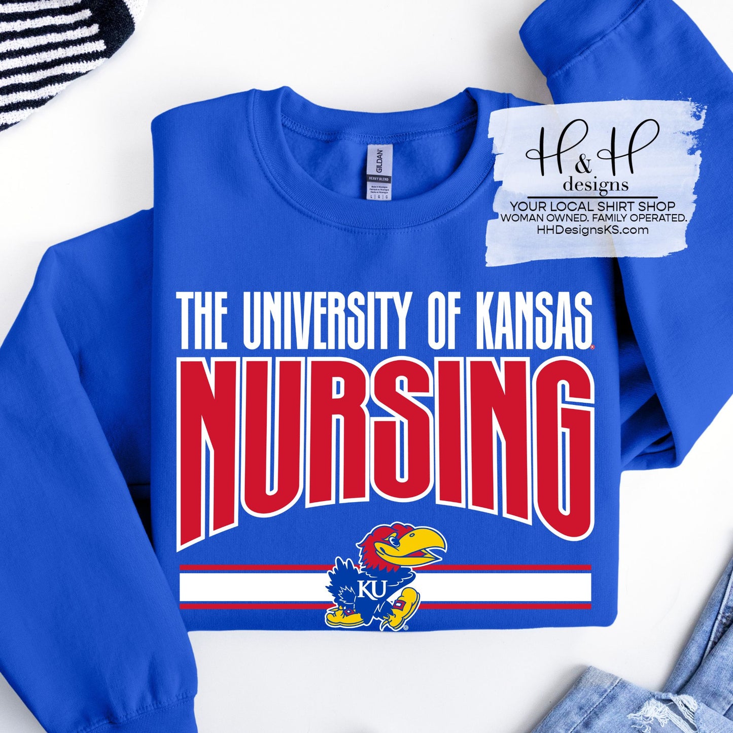 The University of Kansas Nursing Warp ~ Licensed Apparel ~ HHKU181
