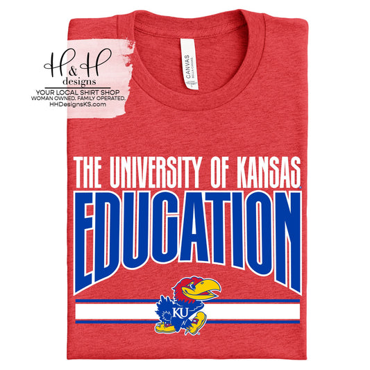 The University of Kansas Education Warp ~ Licensed Apparel ~ HHKU182