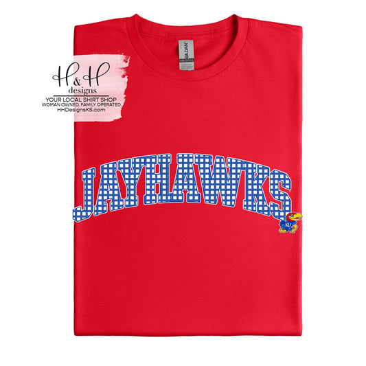 Jayhawks Plaid Arch ~ Licensed Apparel ~ HHKU199