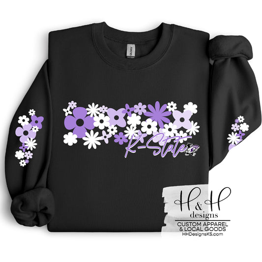 Ombre K-State Floral Scatter ~ Licensed Apparel ~ HHKSU167