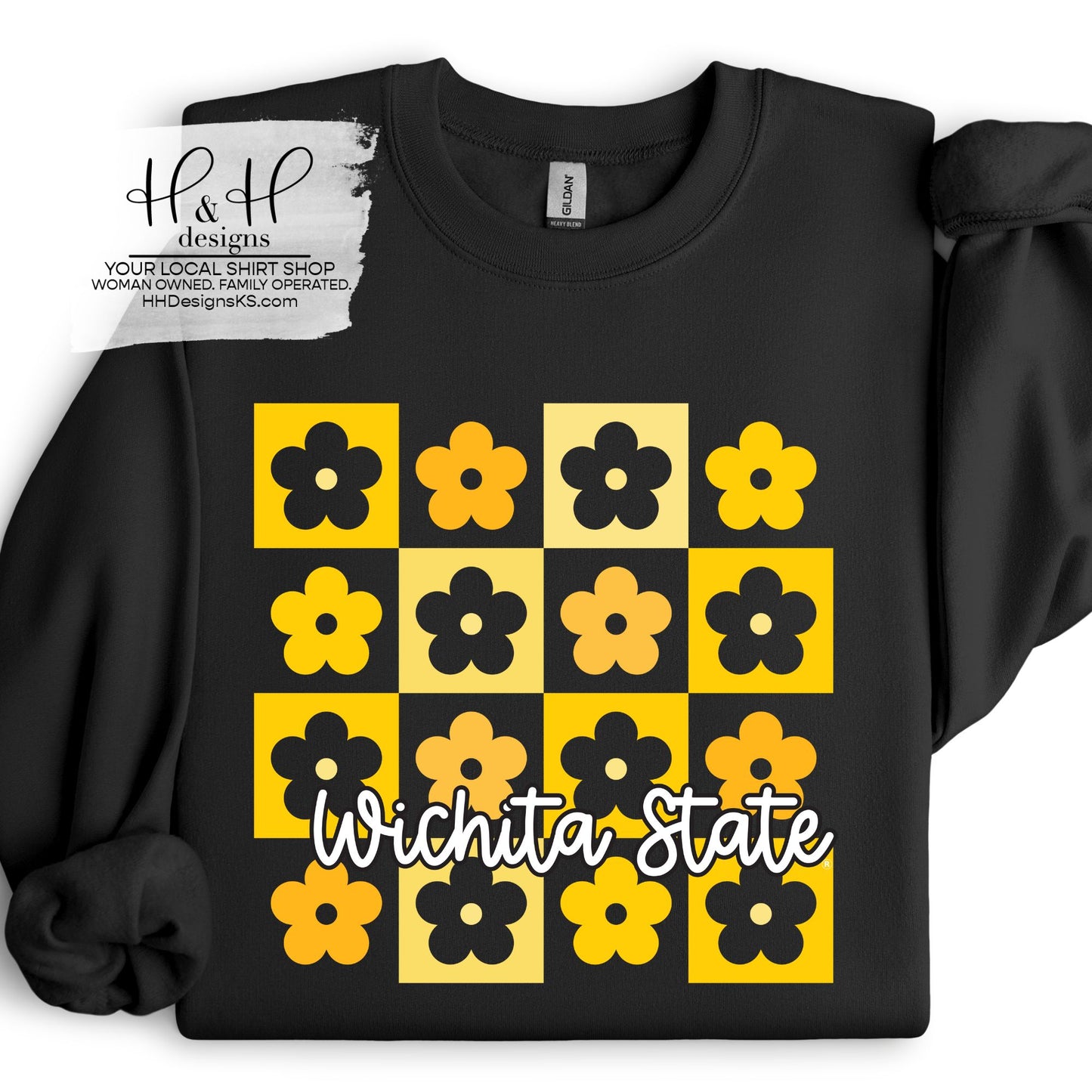Wichita State Daisy Block ~ Licensed Apparel ~ HHWSU104