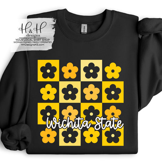 Wichita State Daisy Block ~ Licensed Apparel ~ HHWSU104