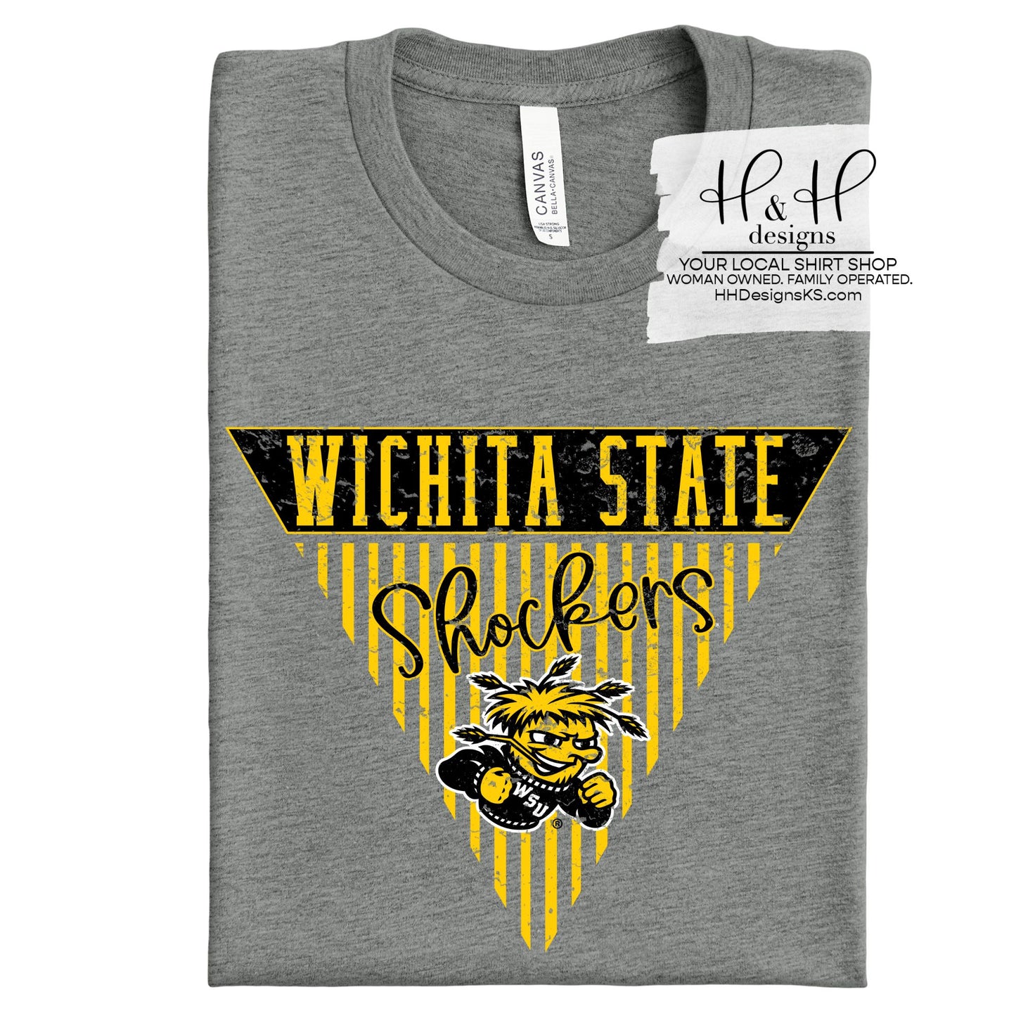Wichita State Striped Pennant ~ Licensed Apparel ~ HHWSU112