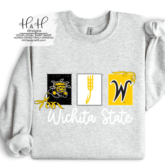 Wichita State Stamps and Bows ~ Licensed Apparel ~ HHWSU116