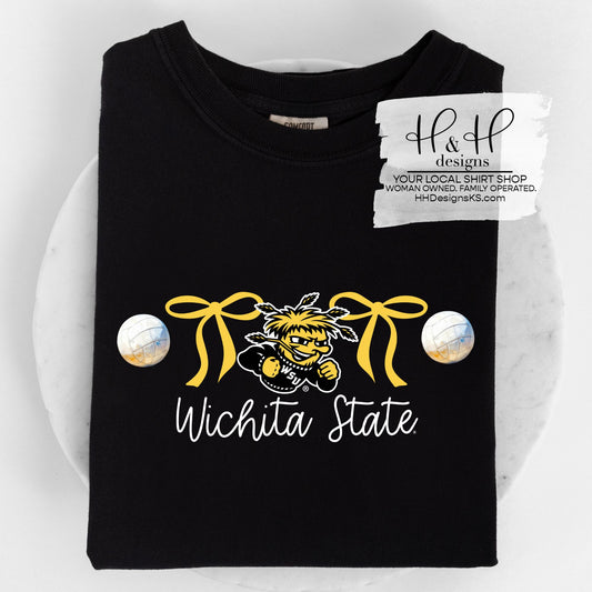 Wichita State Coquette Volleyball Bows ~ Licensed Apparel ~ HHWSU118
