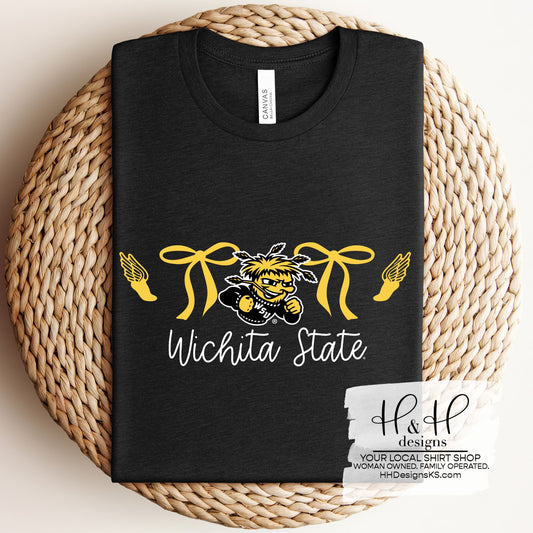 Wichita State Coquette Track Bows ~ Licensed Apparel ~ HHWSU119