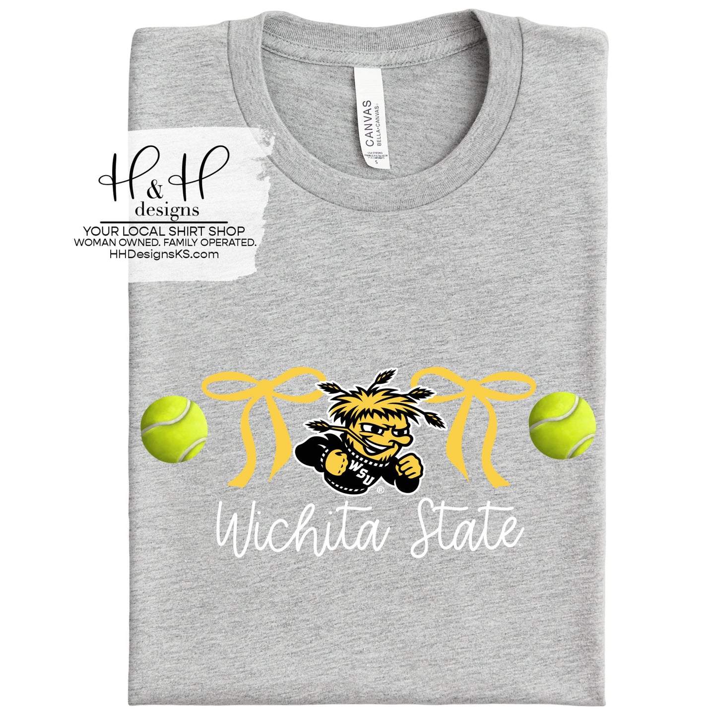Wichita State Coquette Tennis Bows  ~ Licensed Apparel ~ HHWSU120