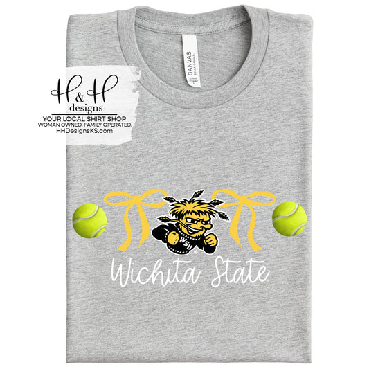 Wichita State Coquette Tennis Bows  ~ Licensed Apparel ~ HHWSU120