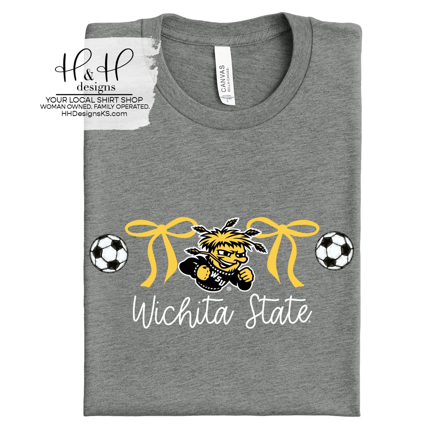 Wichita State Coquette Soccer Bows  ~ Licensed Apparel ~ HHWSU122