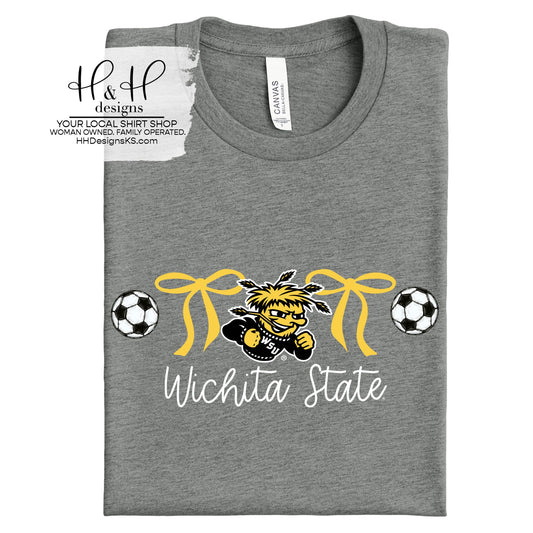 Wichita State Coquette Soccer Bows ~ Licensed Apparel ~ HHWSU122