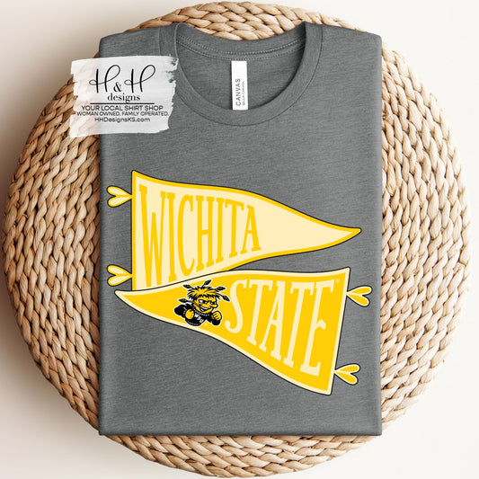 Wichita State Mascot Pennant Stack  ~ Licensed Apparel ~ HHWSU128