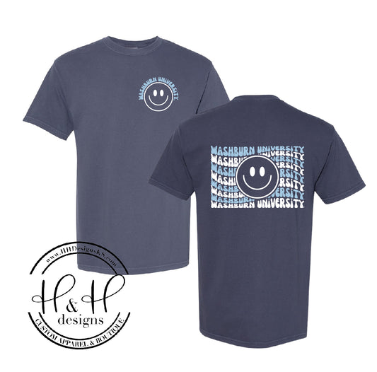 Washburn University Retro Wavy with Smiley - HHWU140 - Licensed Apparel