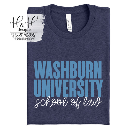 Washburn University School of Law Block Script ~ Licensed Apparel ~ HHWU177