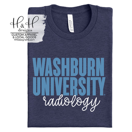 Washburn University Radiology Block Script ~ Licensed Apparel ~ HHWU184