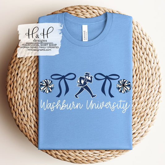 Washburn University Pom Poms Coquette Bows ~ Licensed Apparel ~ HHWU213