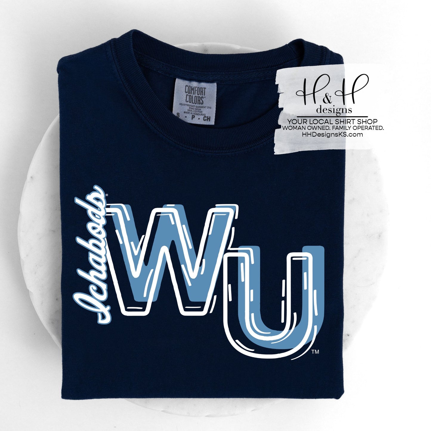 WU Ichabods Sketch Initials ~ Licensed Apparel ~ HHWU248