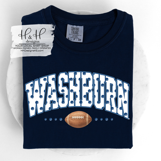Washburn Polka Dot Arch - Football  ~ Licensed Apparel ~ HHWU249
