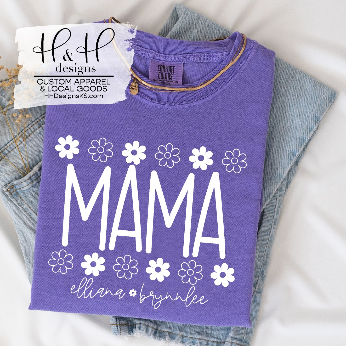 Custom Floral Block - Nana, Mama, Meme, any name you pick!