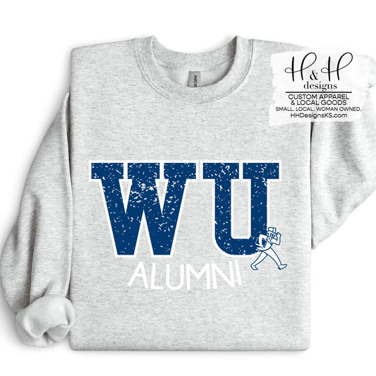 Distressed WU Mock Patch Alumni ~ Licensed Apparel ~ HHWU132