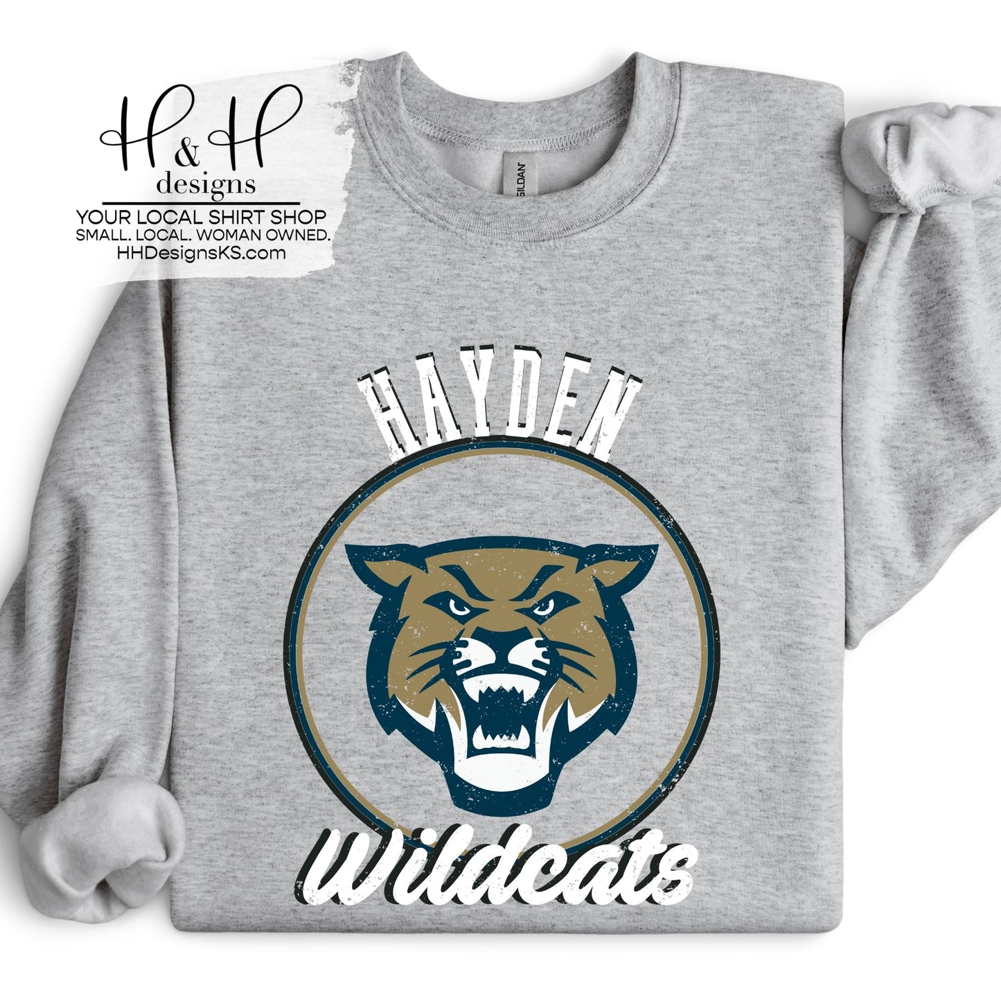 Hayden Wildcats Distressed Round ~ HH141
