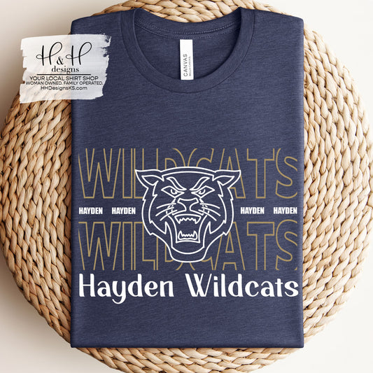 Hayden Wildcats Gold Hallow Outline ~ HH181