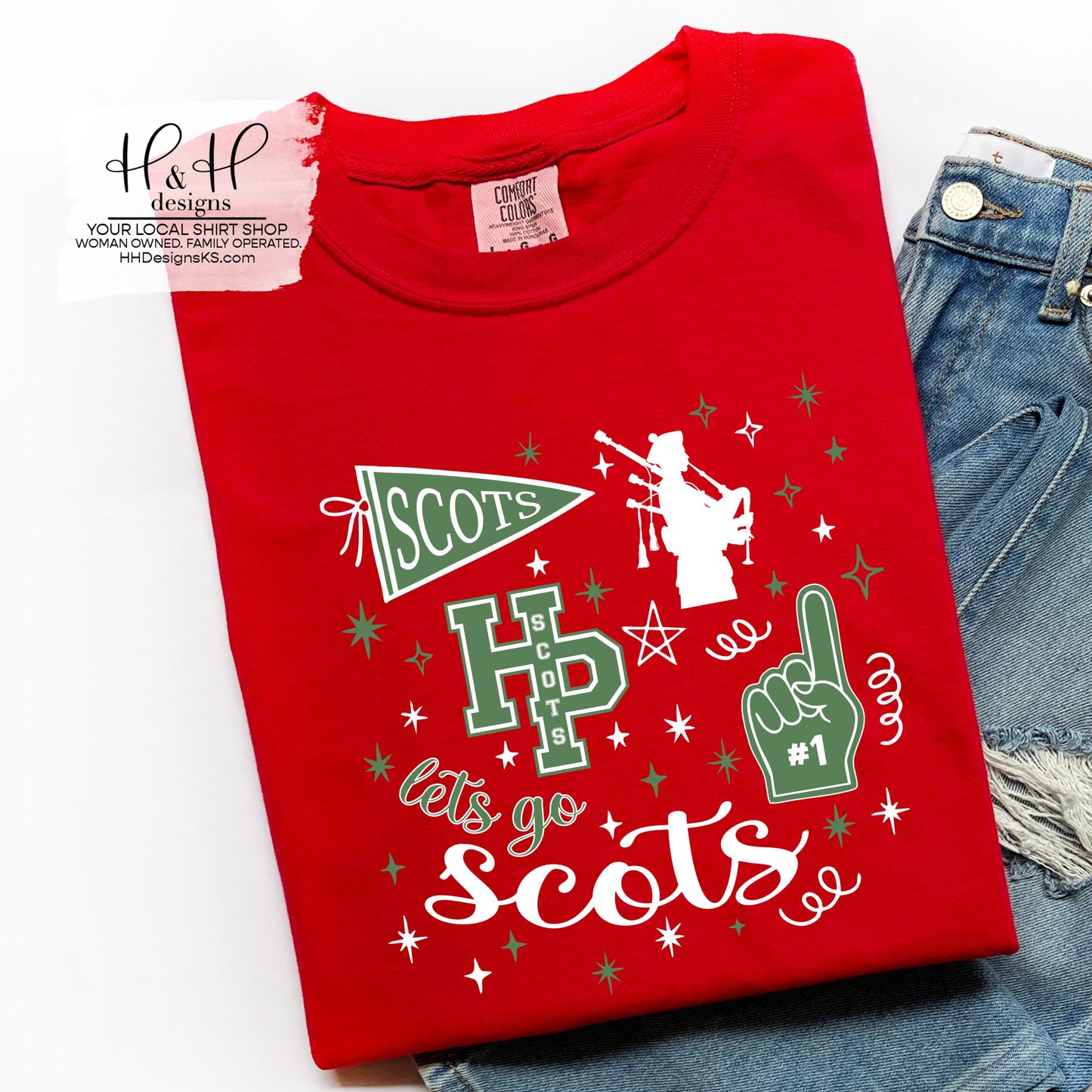 Highland Park Scots Green Game Day Spirit ~HH241