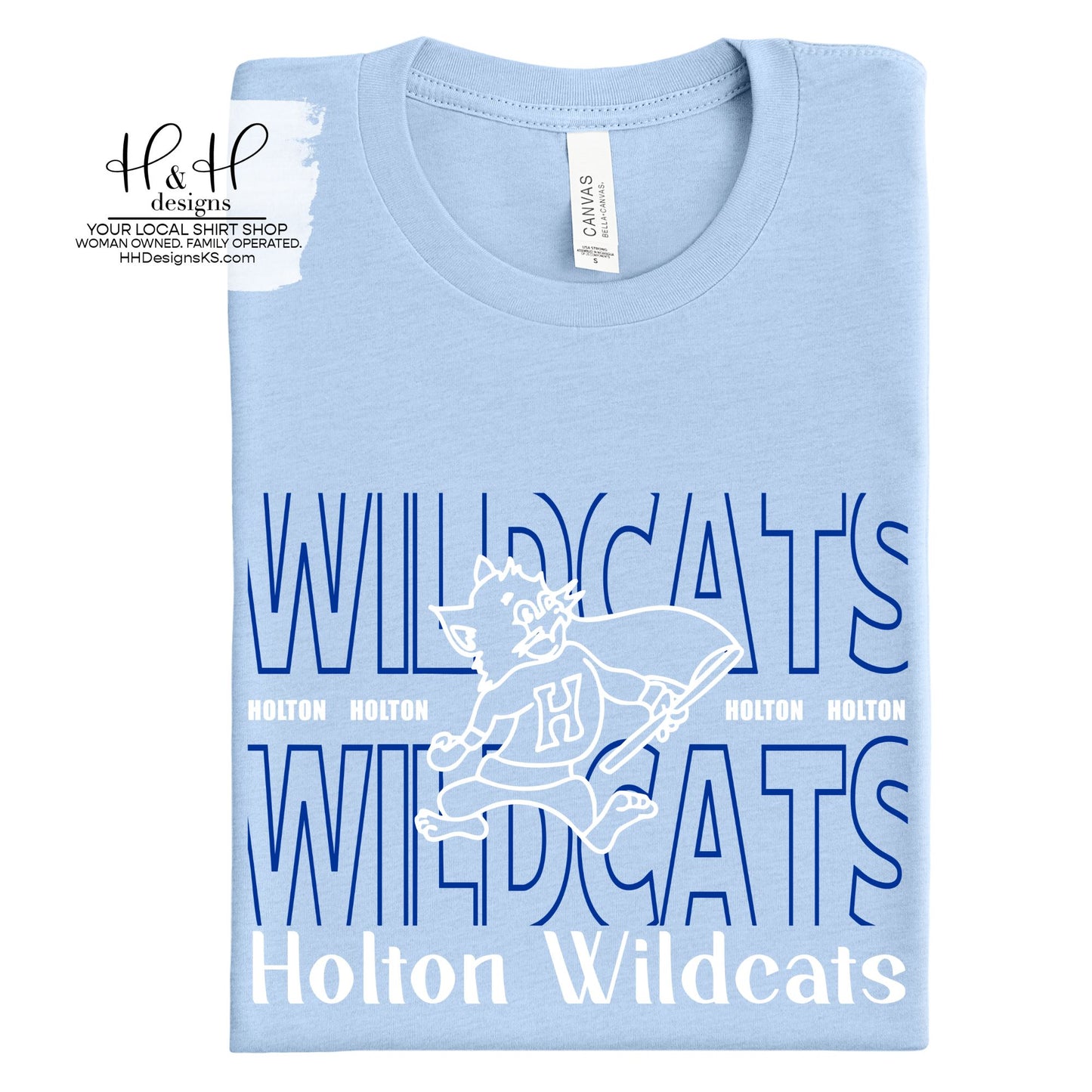 Holton Wildcats Hallow Outline ~ HH190