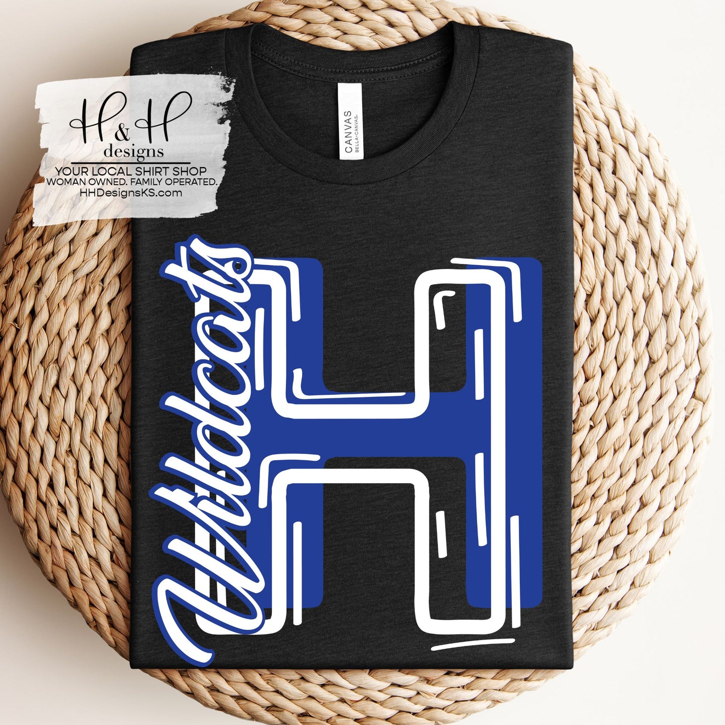 Holton Wildcats Sketch Initials ~ HH815