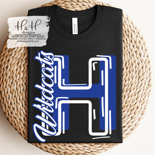 Holton Wildcats Sketch Initials ~ HH815