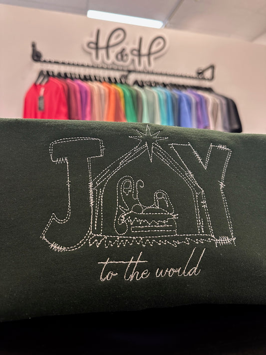 Joy to the World - Embroidered Nativity