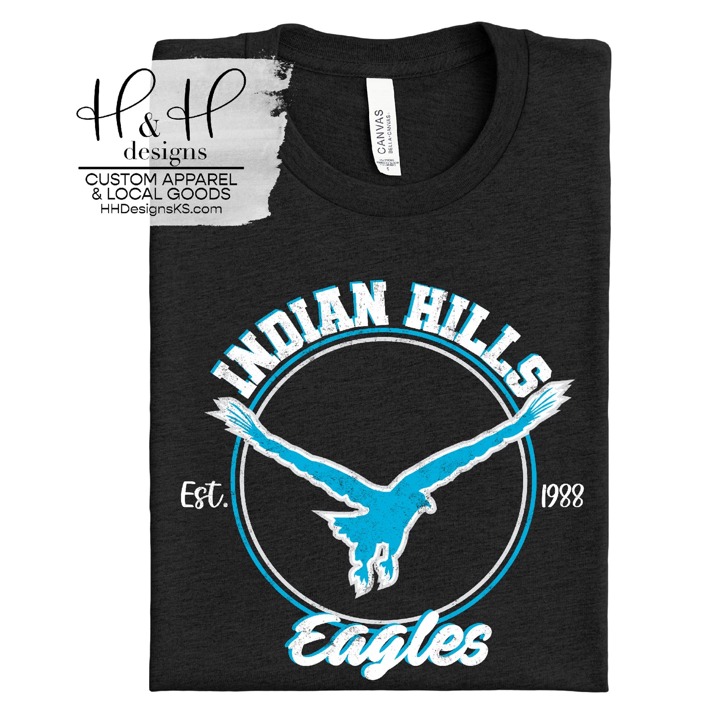 Indian Hills Eagles Distressed Round - Indian Hills PTO Fundraiser