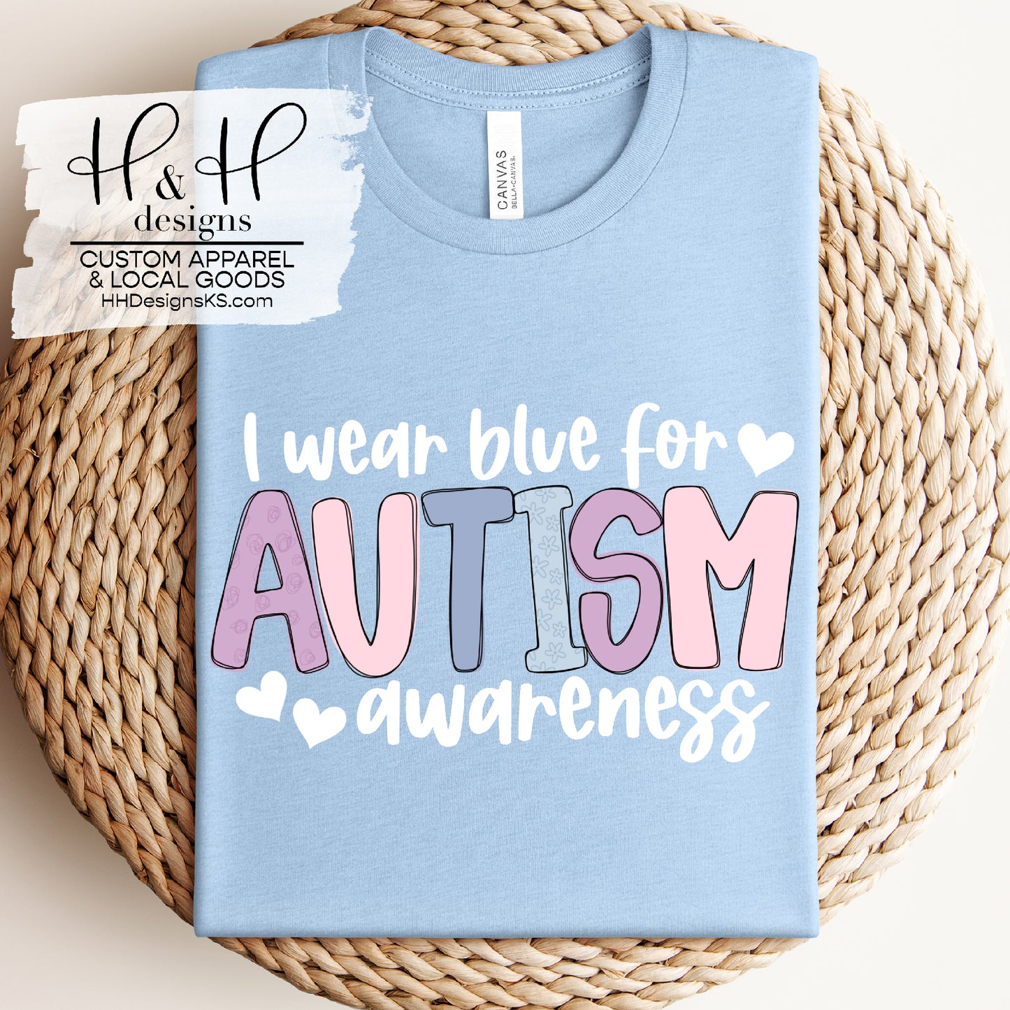 I wear blue for Autism Awareness ~ Pastel Block