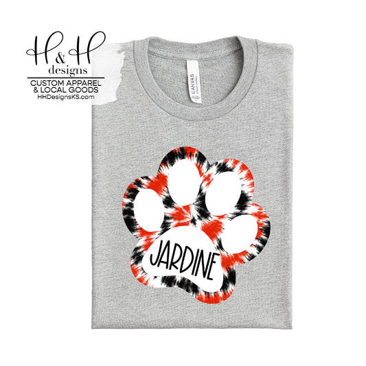 Jardine Tie Dye Paw Print ~ Jardine Elementary PTO Fundraiser (Copy)