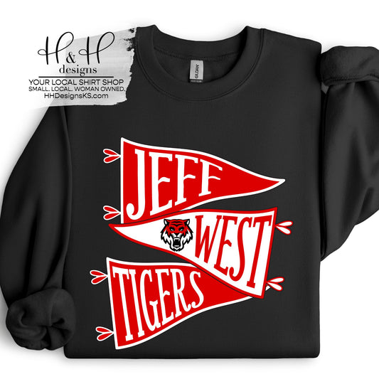 Jeff West Tigers Mascot Pennant Stack ~ HH161