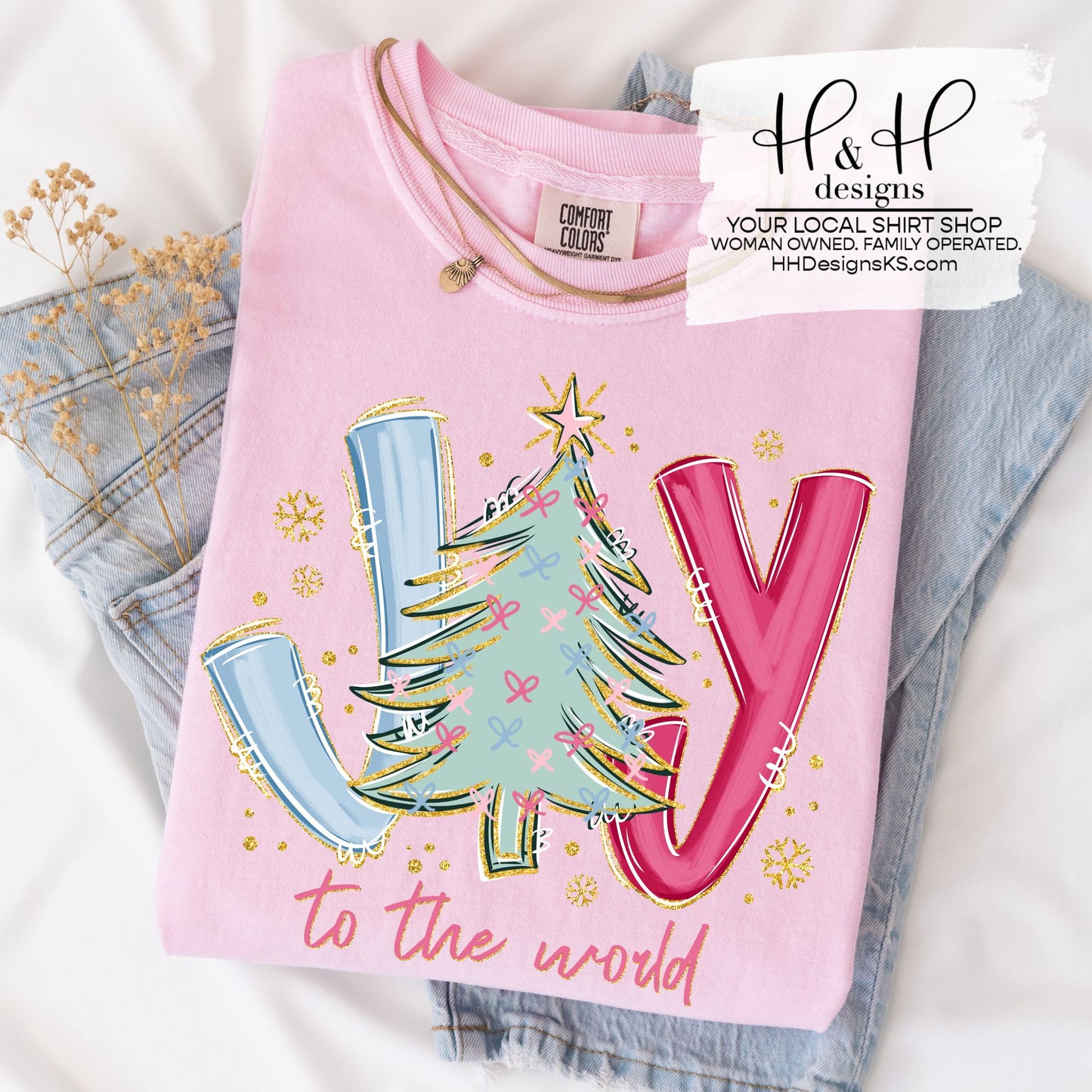 Joy to the World Faux Glitter Bow Tree