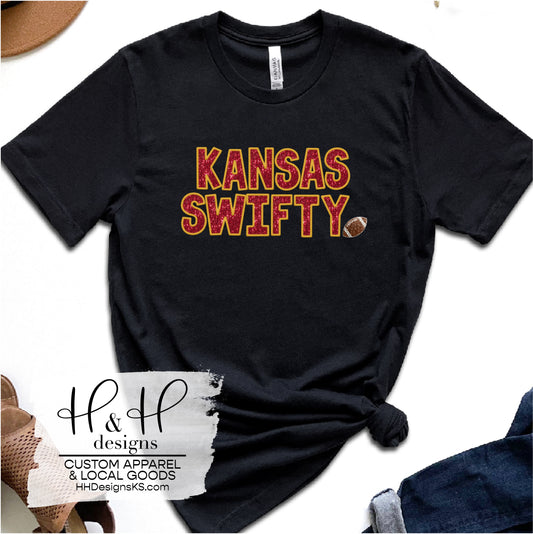 Kansas Swifty Football- Faux Sequin