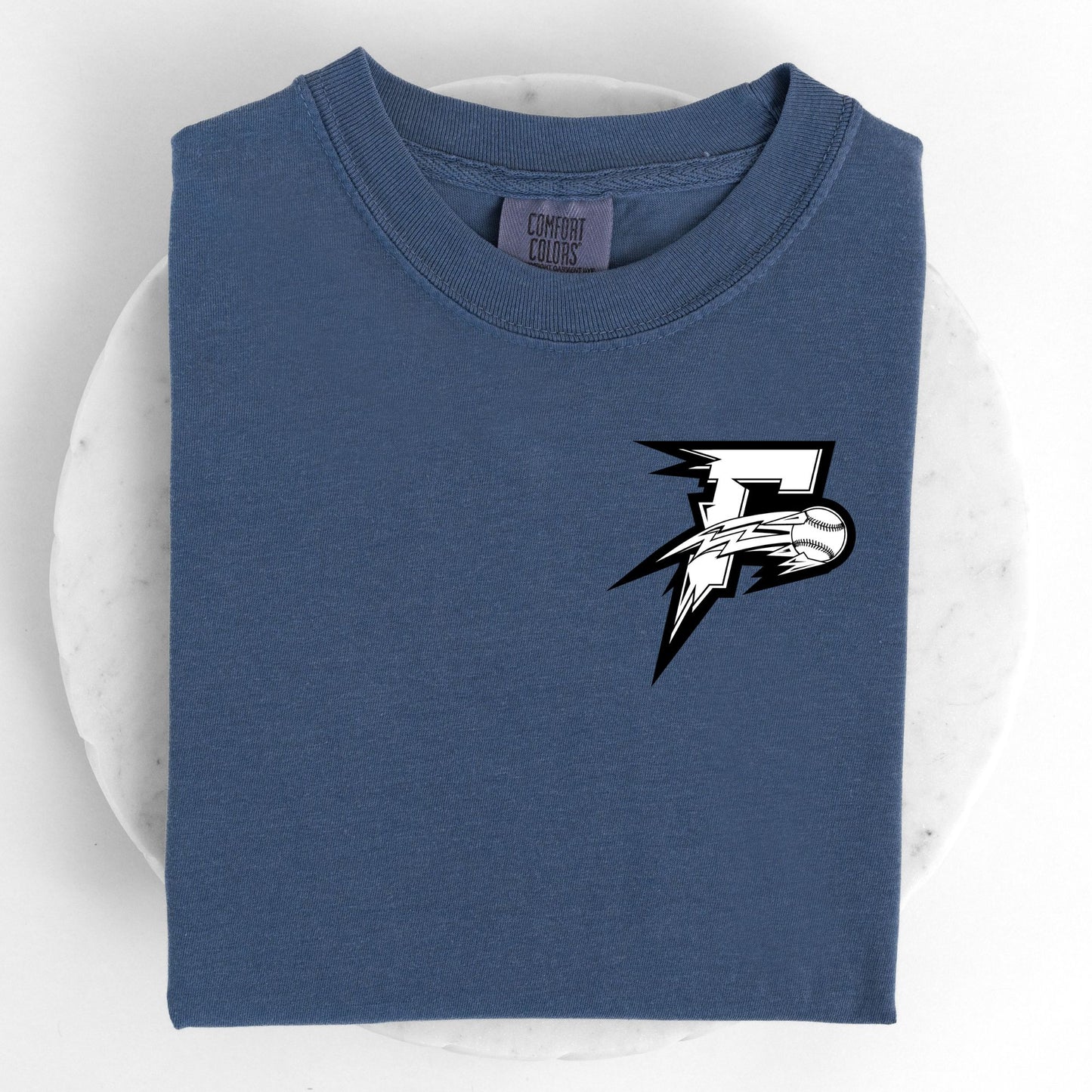 Left Chest Freeze Softball - Black and White