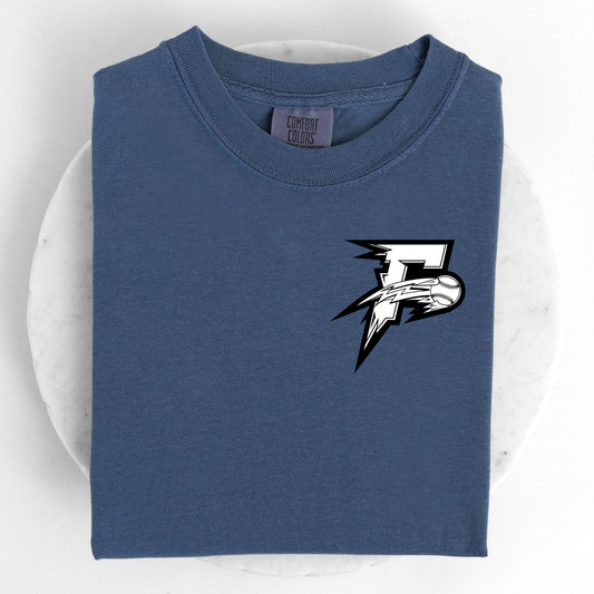 Left Chest Freeze Softball - Black and White