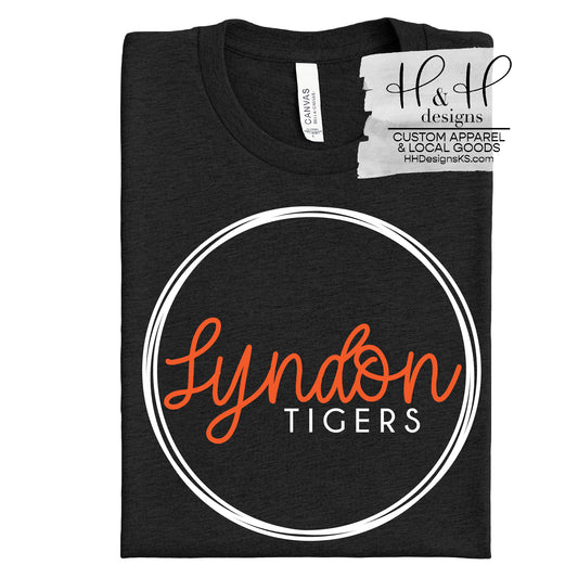 Lyndon Tigers Hand Lettered Round Script