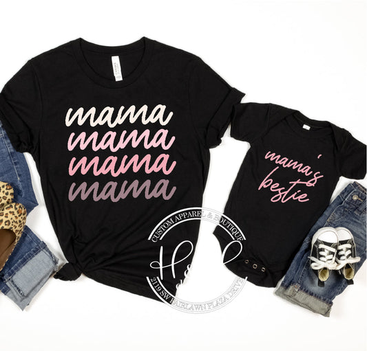 Mama's Bestie - Pink Script