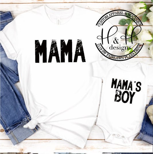 Mama Distressed Black Block