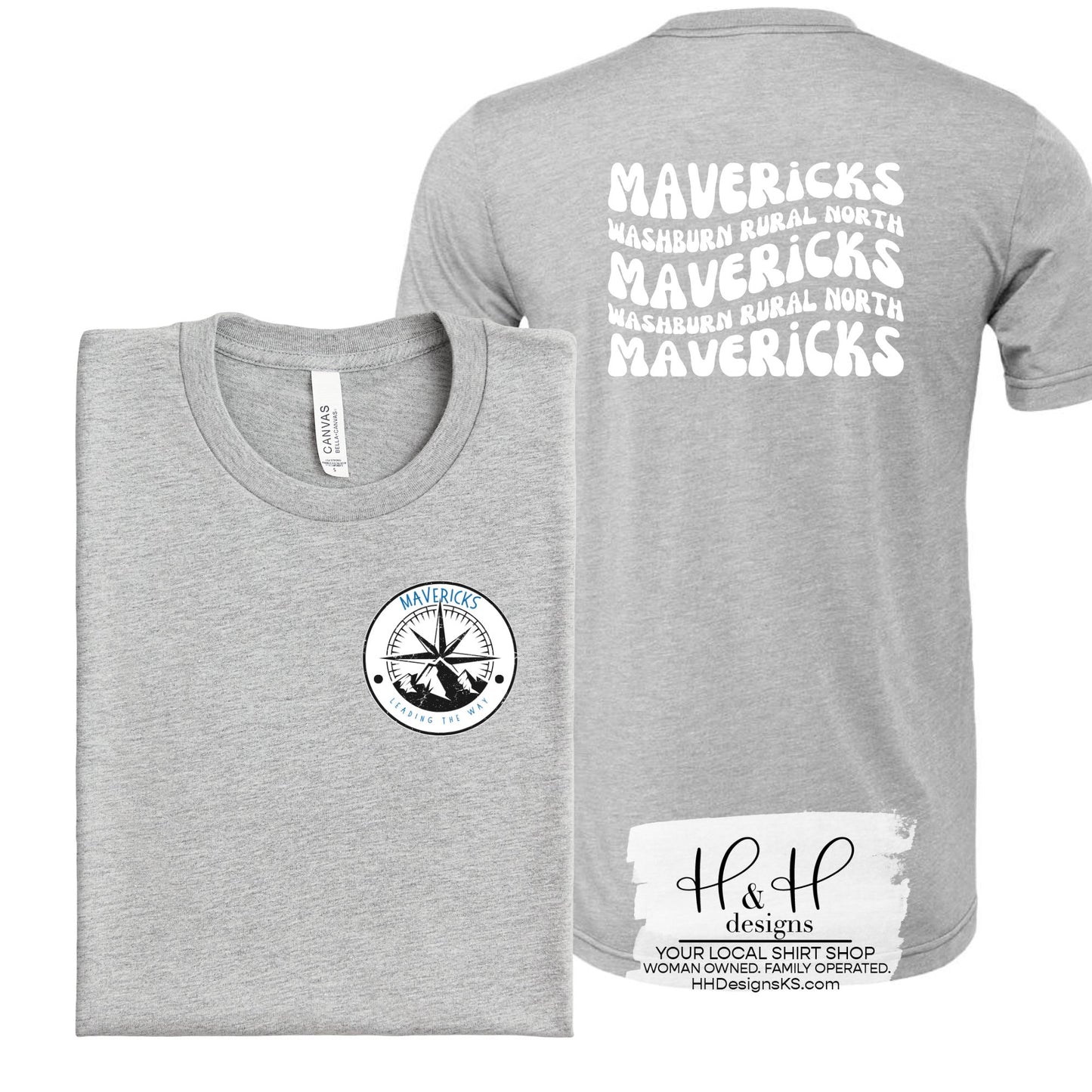 Mavericks Retro Wavy with Pocket Mascot ~ Washburn Rural North Mavericks