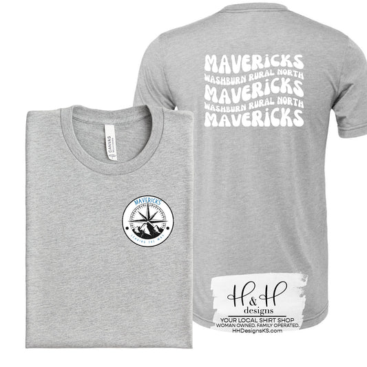 Mavericks Retro Wavy with Pocket Mascot ~ Washburn Rural North Mavericks