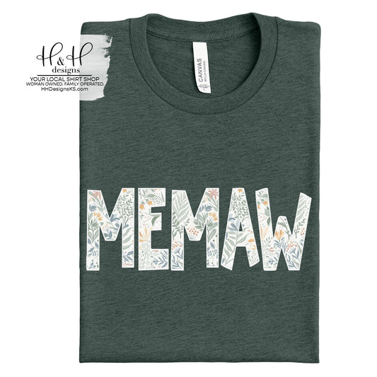 Memaw Block Floral ~ HH223