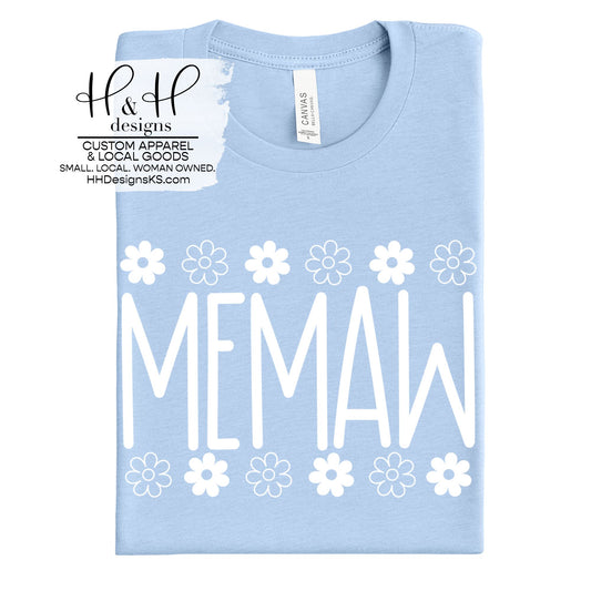 Memaw Floral Block