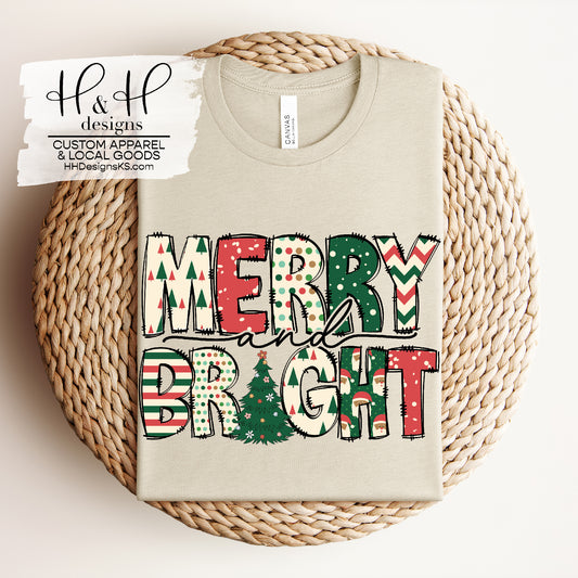 Merry and Bright Patterned Doodle ~ Christmas 2024